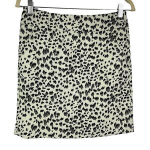 LOFT  Snow Leopard Shift Skirt, size XS, Lined, Pockets
